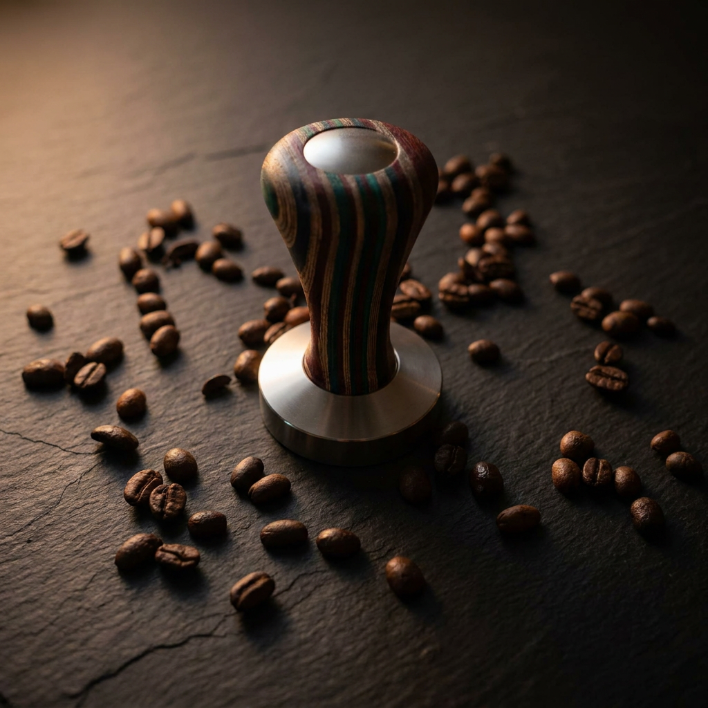 Skateboard Wood Espresso Tamper – Stainless Steel, 54mm or 58mm — thumbnail 2