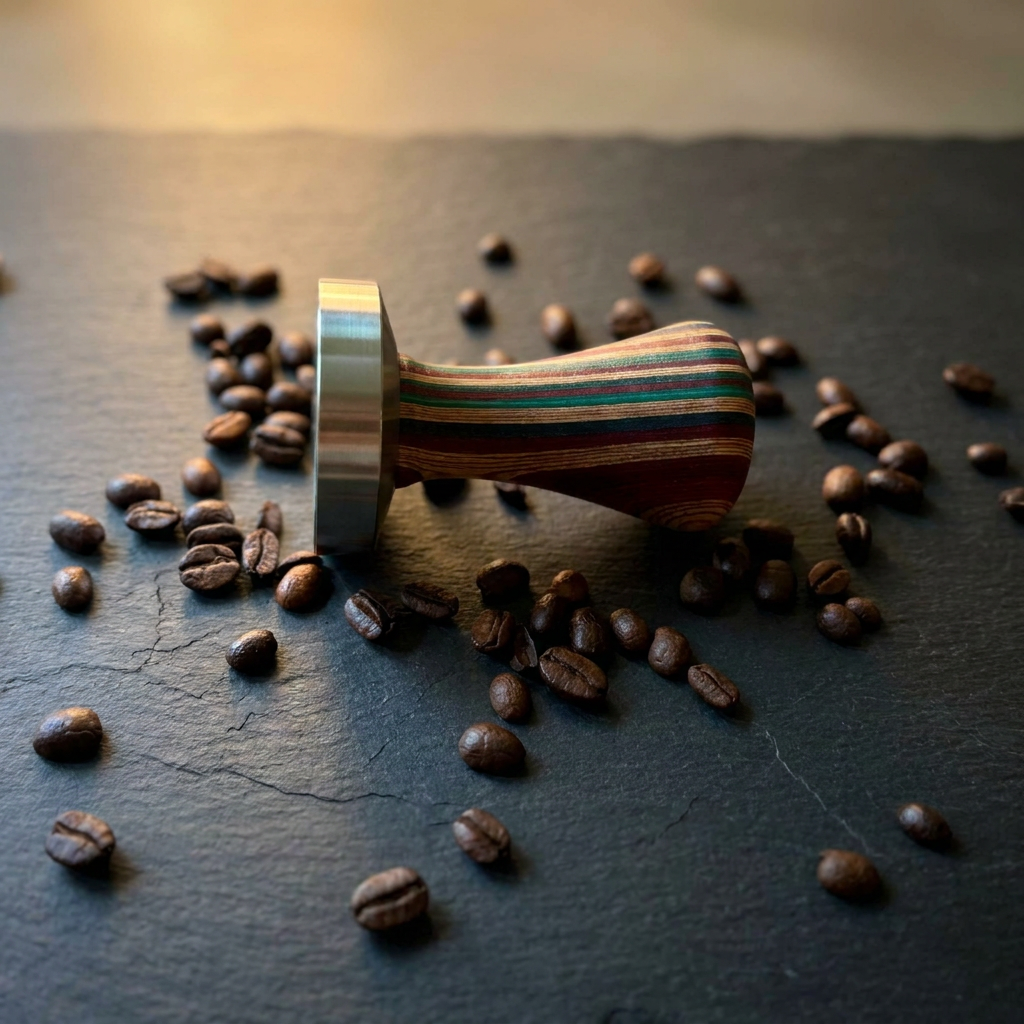 Skateboard Wood Espresso Tamper – Stainless Steel, 54mm or 58mm — thumbnail 4
